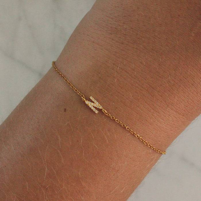 Mini Delicate Chain Initial Bracelet