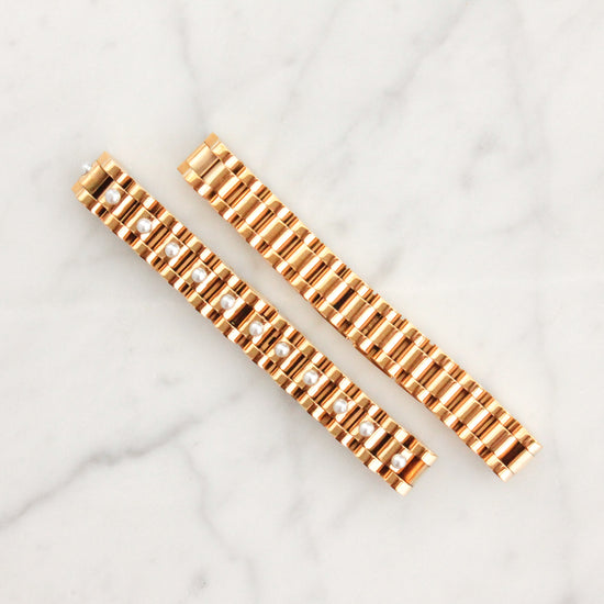 Gold/Pearl Link Vintage Bracelet