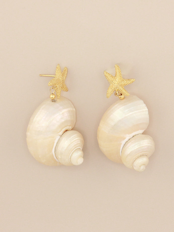 Jumbo Turbo Shell Pearl Earrings