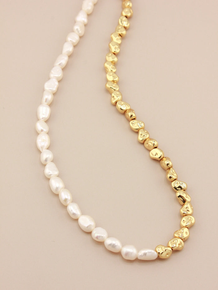 Mini Baroque Half Gold & Pearl