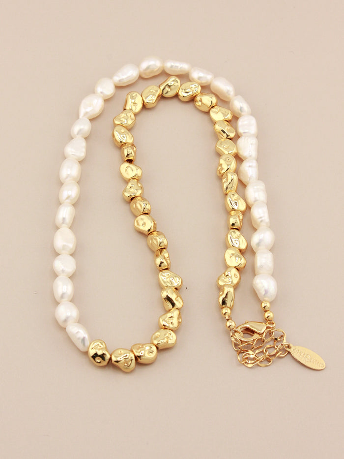 Mini Baroque Half Gold & Pearl
