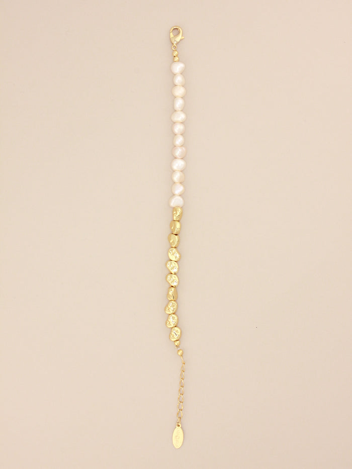 Mini Baroque Half Gold & Pearl Bracelet