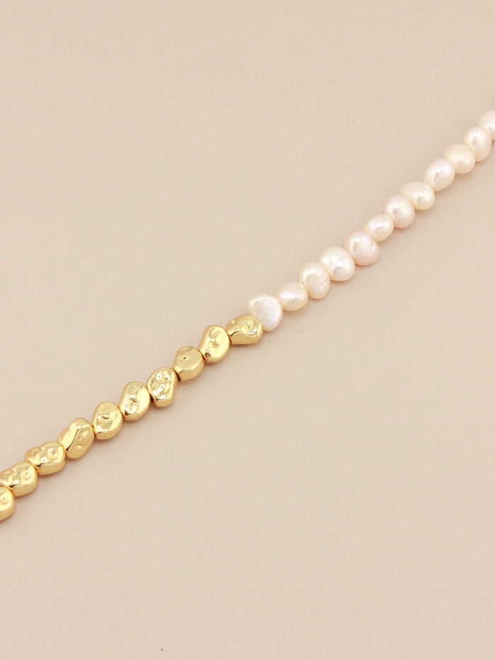 Mini Baroque Half Gold & Pearl Bracelet