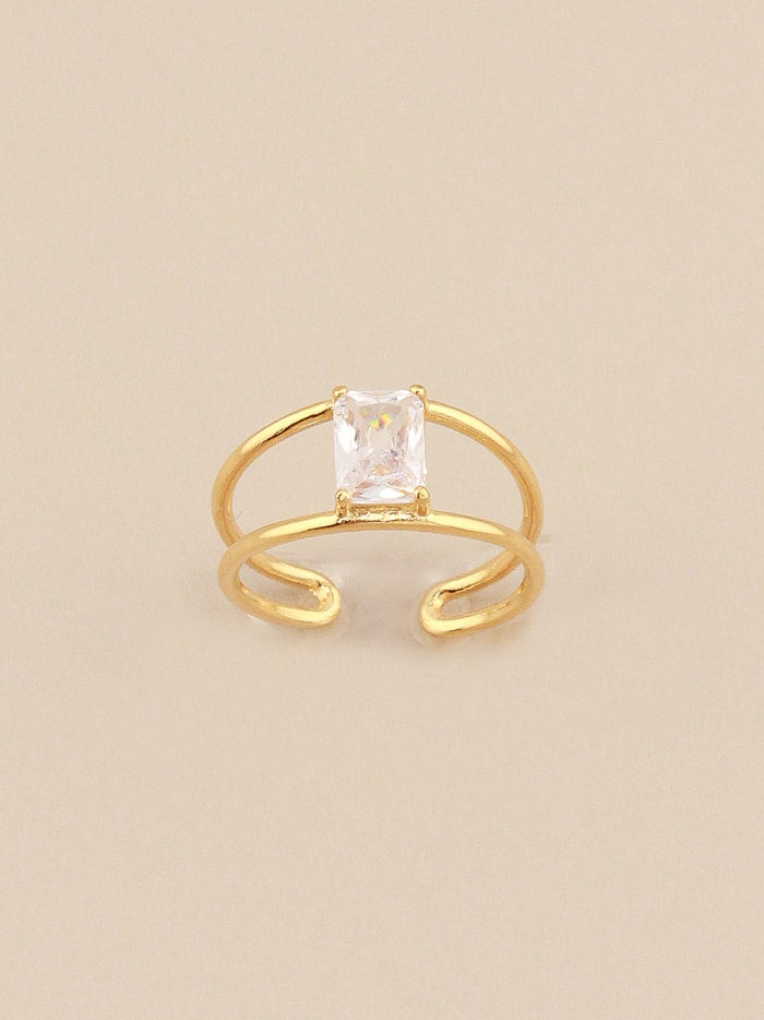 Single Baguette Clear Ring