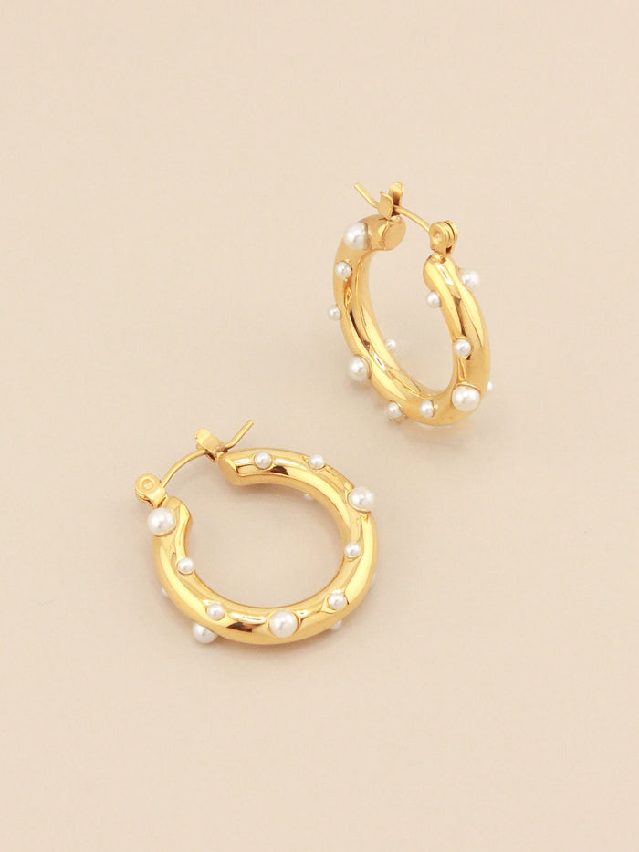 Zircon Stone Hoops