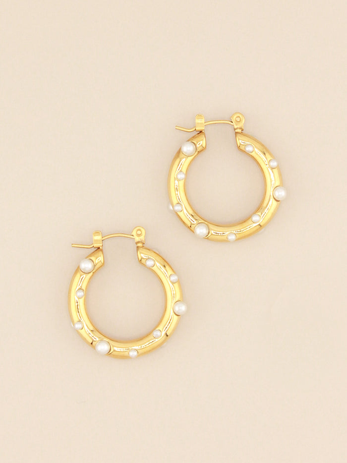 Zircon Stone Hoops