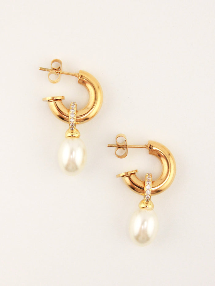 Baroque Pearl Hoops