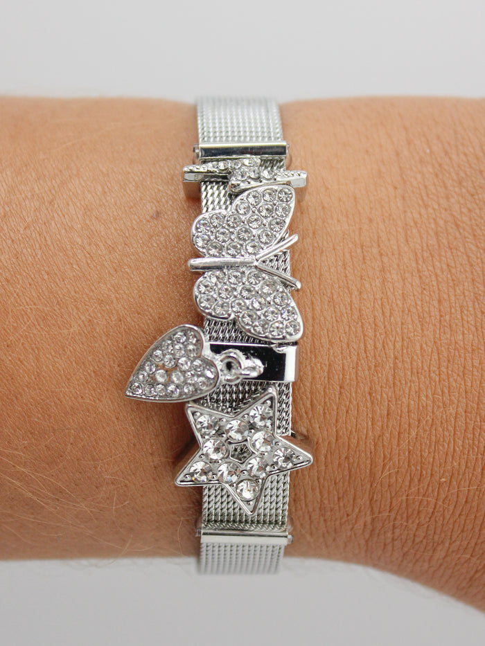 Butterfly Silver Charm Bracelet