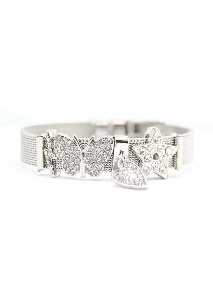 Butterfly Silver Charm Bracelet