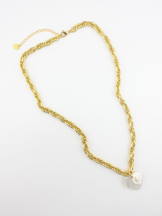 Golden Tide Heart Necklace
