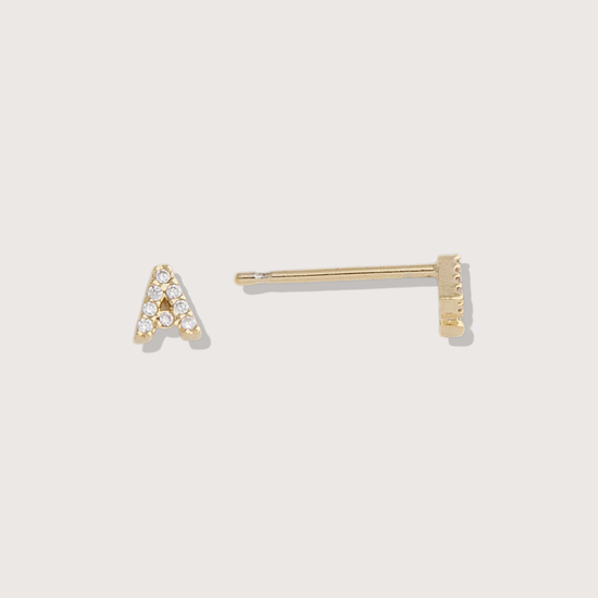 Pave Initial Studs