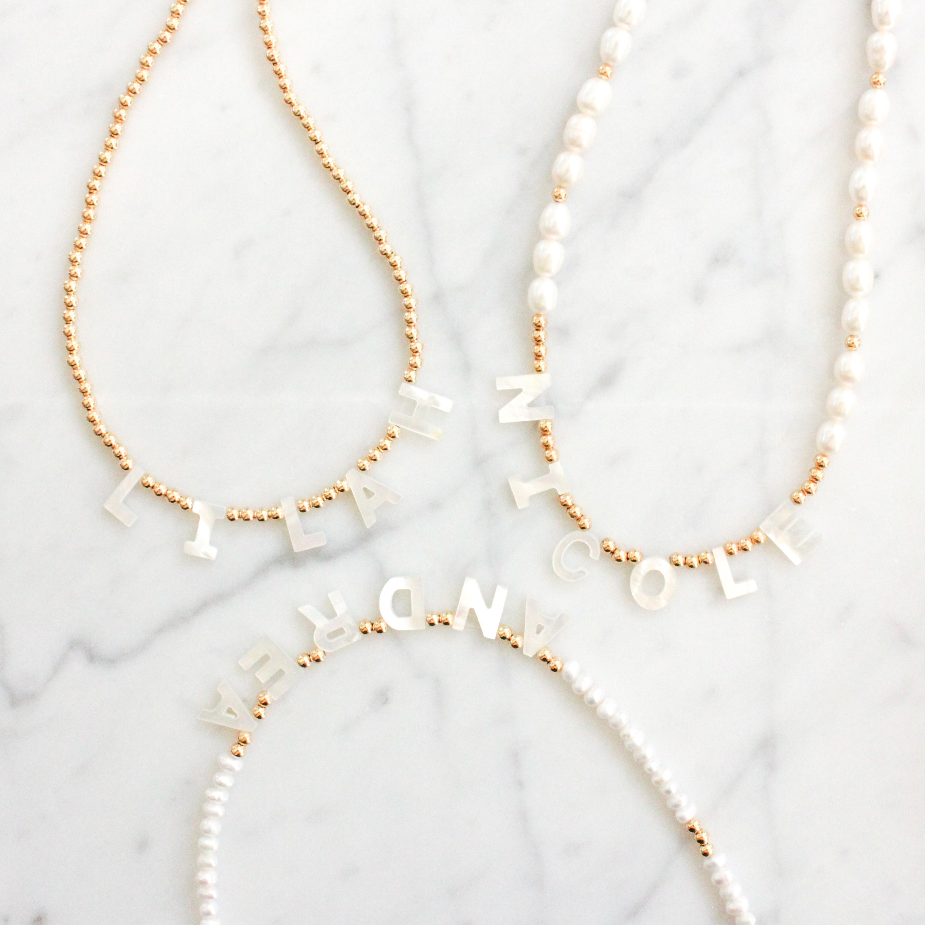 Build Your Own Nacre Initial | Handmade Jewelry | Cara O Sello