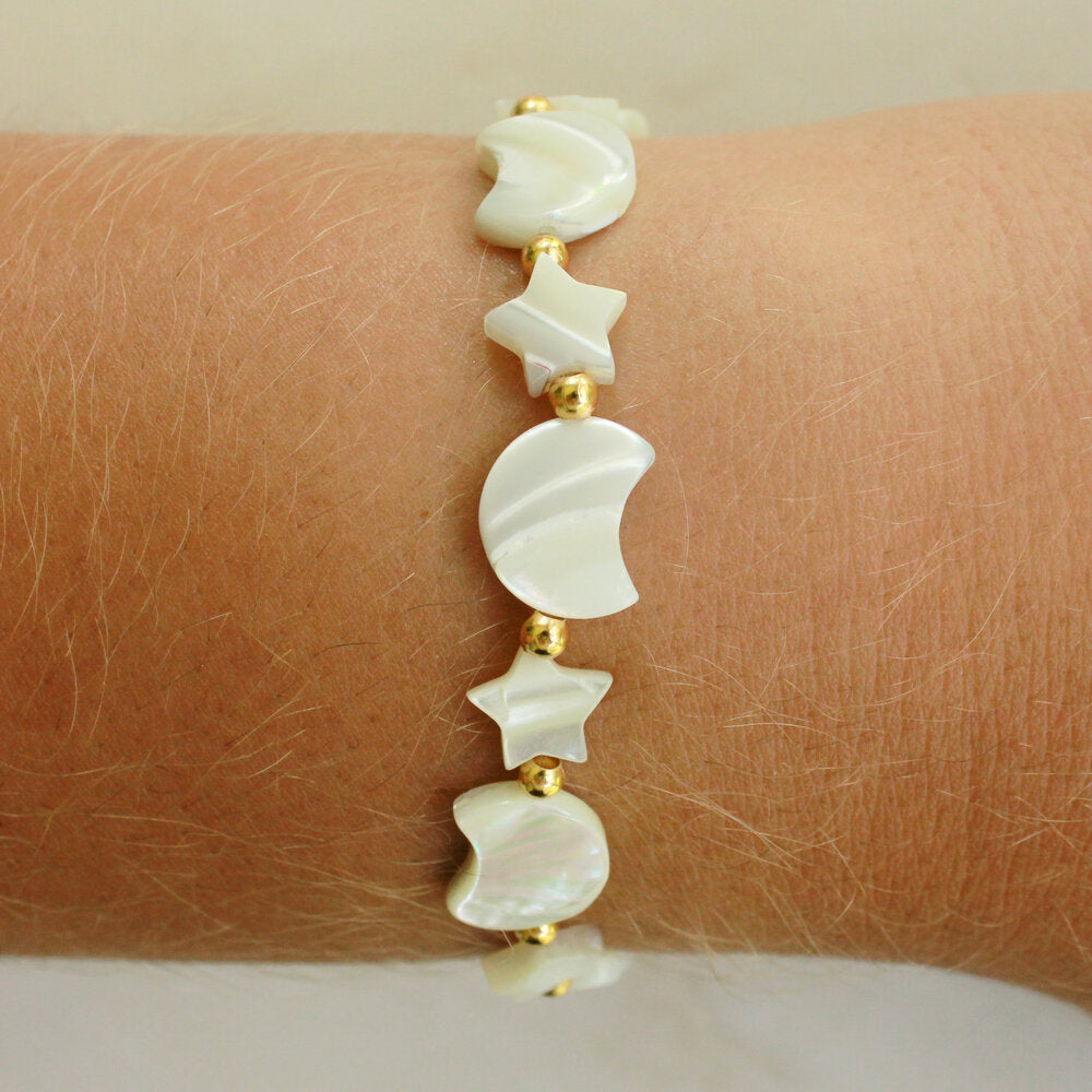 Nacre Star & Moon Bracelet | Handmade Jewelry | Cara O Sello